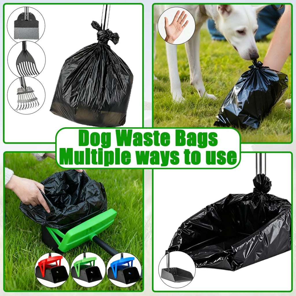 FUSBUNTY Dog Waste Bags, 100 Count Replacement Bags for Pooper Scooper | Sized 19.7 x 17.7 Inches for FUSBUNTY Swivel Bin & Rake Set. Durable Pet Waste Bags for Easy Dog Poop Cleanup.