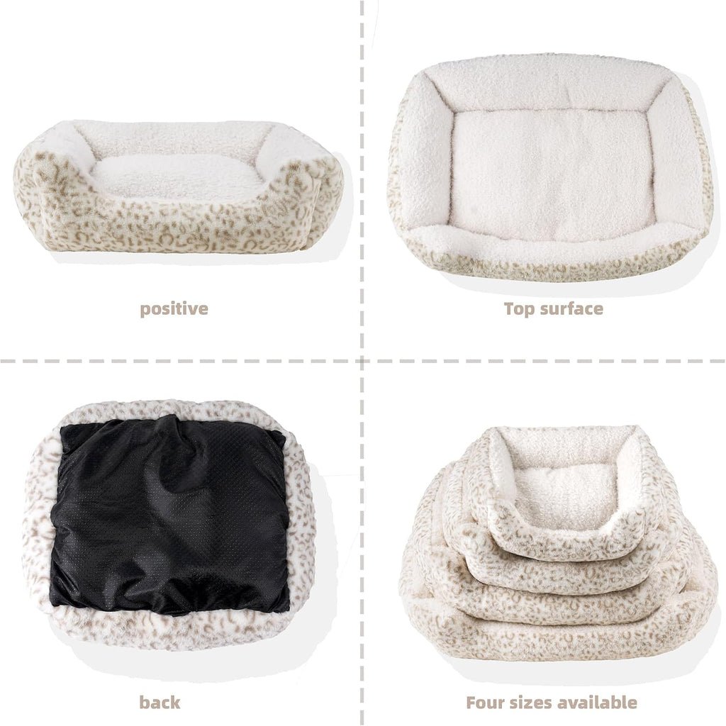 Smouatou Dog Soft Bed, Anti-Anxiety Puppy Cuddler Bed for Puppy Dog and Cat (Beige, S)