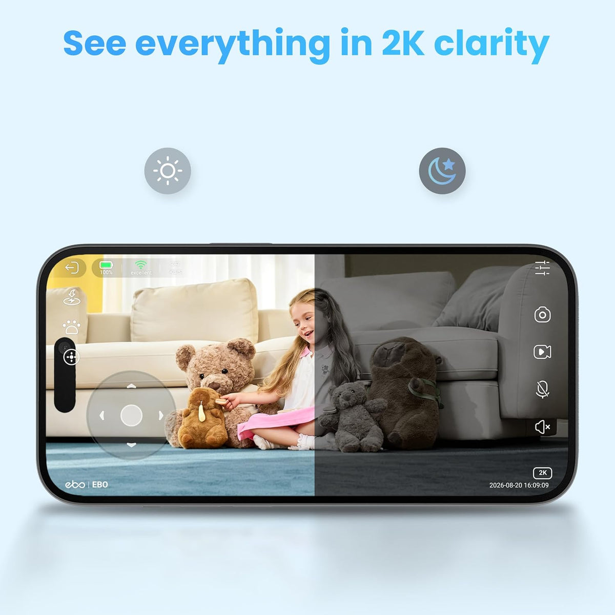 Enabot EBO SE 2 Mobile Pet Camera: 2K Home Robot Companion (Yellow Eyes)