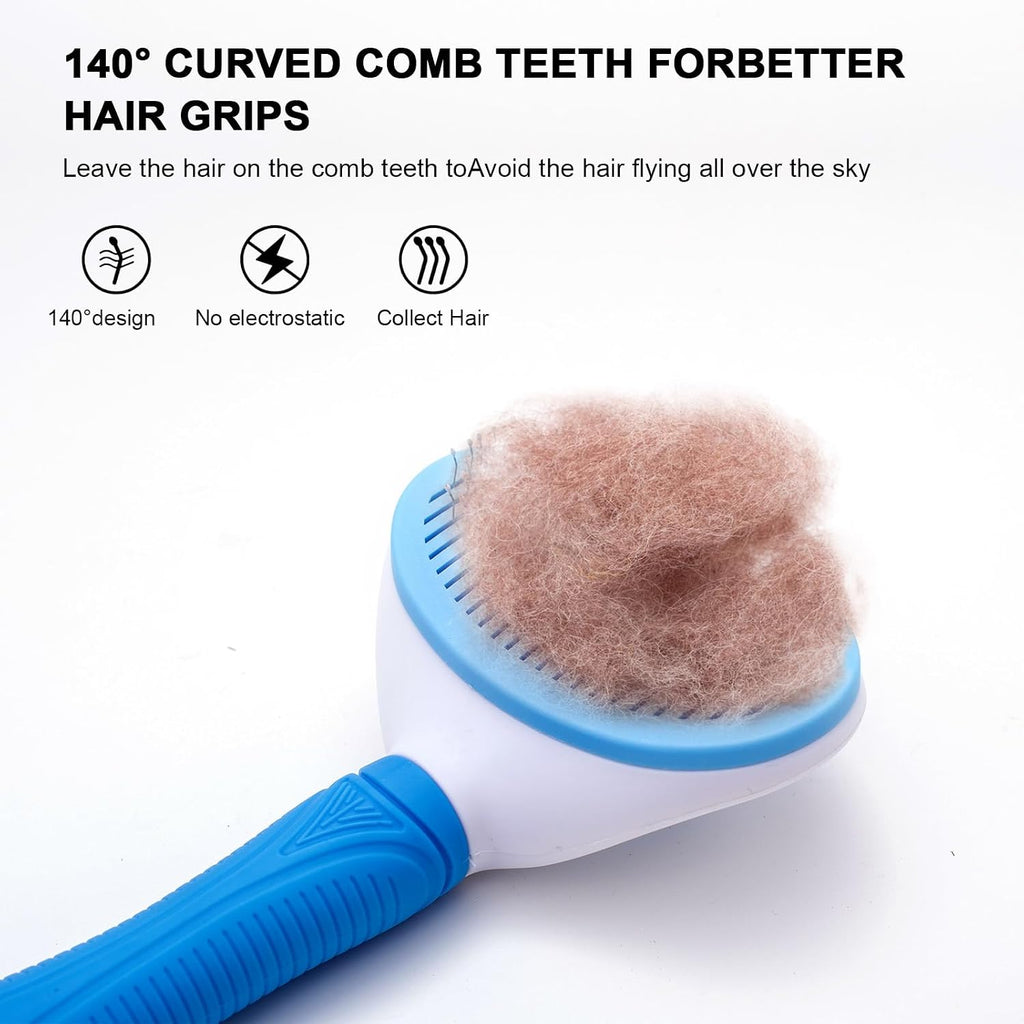 Aogeili Self-Clean Slicker Brush for Dogs Cats, Deshedding Grooming Tool