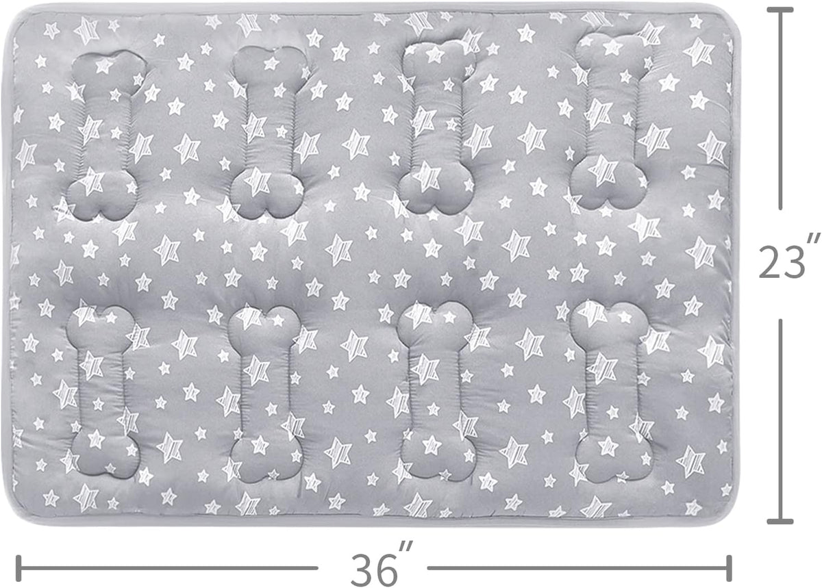 Dog Crate Bed Mat (36" X 23"), Soft Dog Bed Pad Mat with Cute Stars