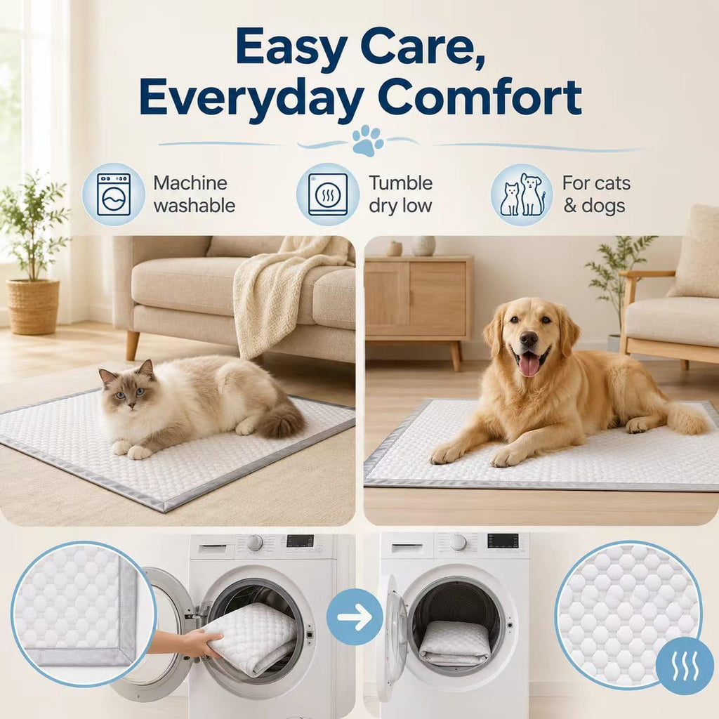 ZIVZIV Cooling Mat for Dogs – Ultra-High Molecular Weight Polyethylene Fiber, Self-Cooling Pad with Color-Changing Technology, Durable & Bite-Resistant Pet Mat for Crate, Sofa,and Bed(32x44inch)