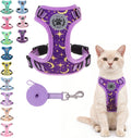 BEAUTYZOO Cat Harness and Leash Set, Escape Proof and Adjustable, Purple