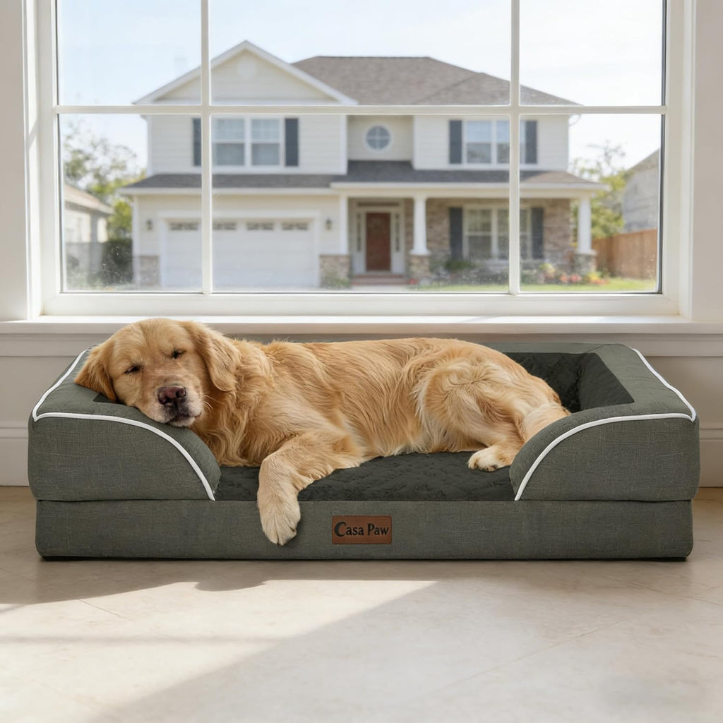 Orthopedic Dog Bed for Extra Large Dogs, 53x42in, Dark Green