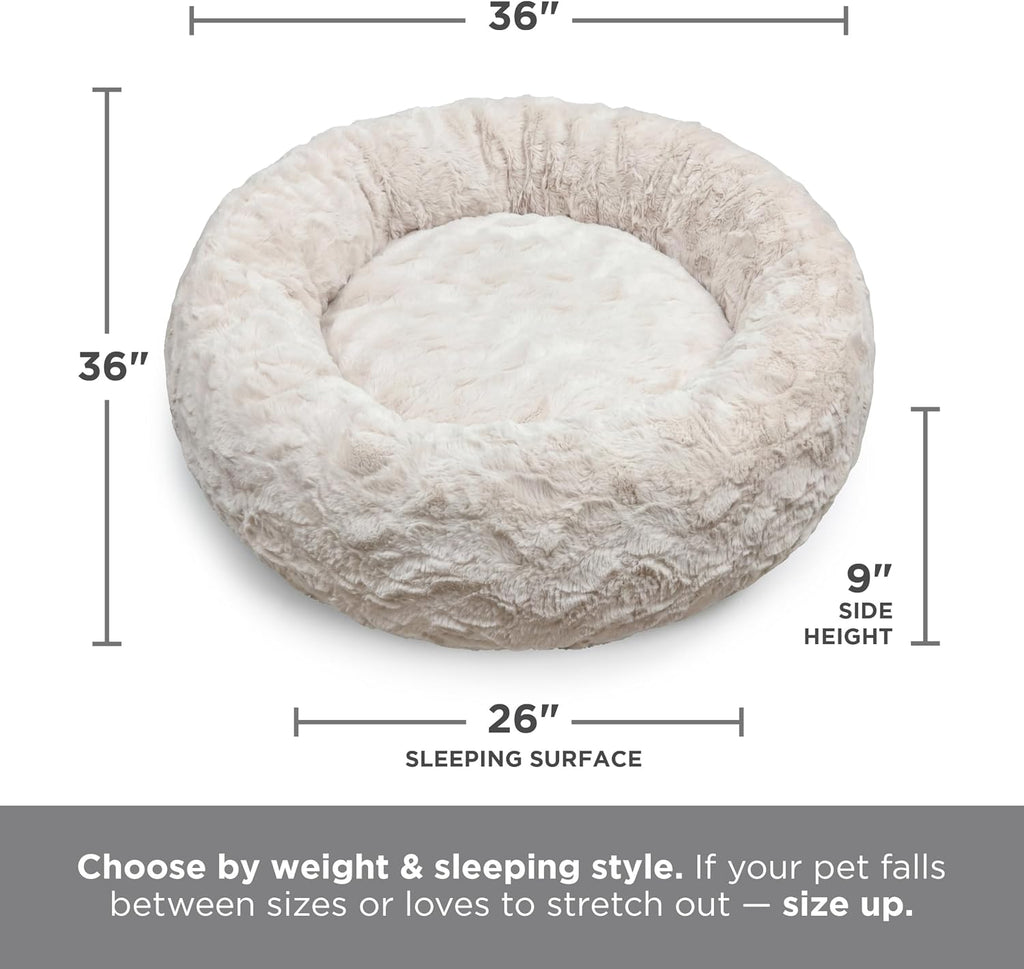 Best Friends by Sheri Original Calming Donut Dog Bed, Gray, 36"