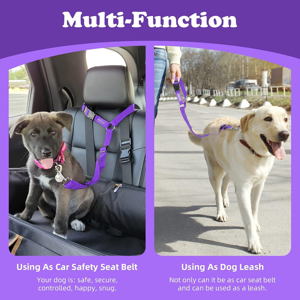 BWOGUE Dog Seat Belt for Car, Headrest Restraint Safety Lead, 1 Pack