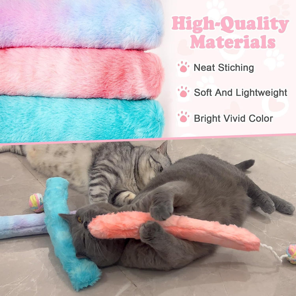 14.6in Cat Kicker Toy Extra Large 3pcs, Catnip Toys with Bell