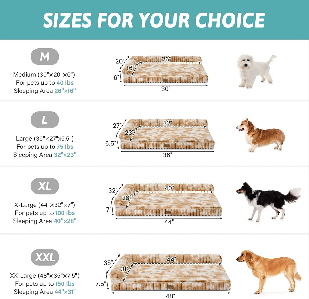 COZY KISS Faux Rabbit Fur Small Dog Bed – 30"x20" Orthopedic Foam Couch with Sides, Removable Washable Cover & Waterproof Lining, Tie-Dye Brown