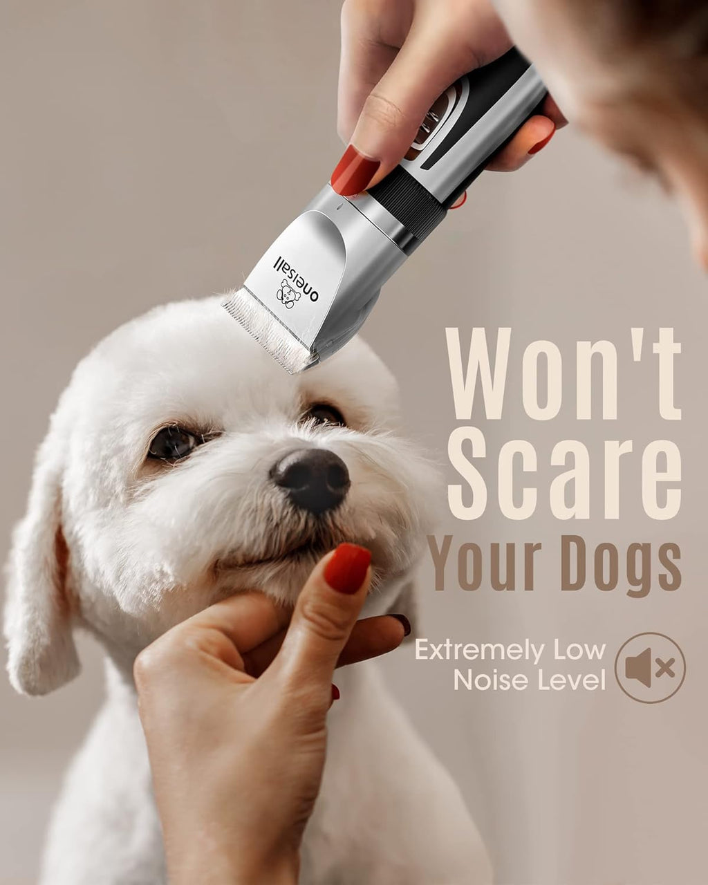 oneisall Dog Clipper for Small and Large Dogs Cats Silver