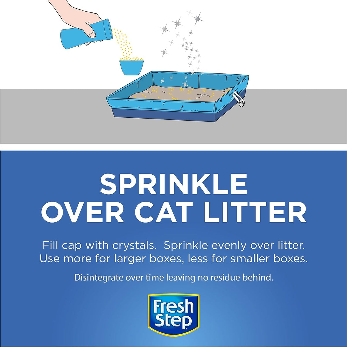 Fresh Step Cat Litter Crystals Deodorizer, Summer Breeze, 15 Oz, 6-Pack