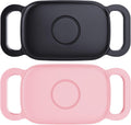 2-Pack Waterproof Dog Collar Holder for Tile Life360 Pro Tracker–NOT for Tile Mate/Sticker, Silicone Cover for Tile Tracker Case Pet Collar, Shockproof and Scratch-Resistant, Lightweight, Black+Pink
