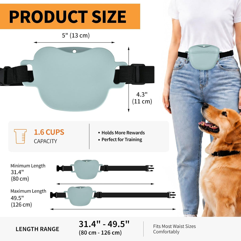 Silicone Dog Treat Pouch with Training Clicker