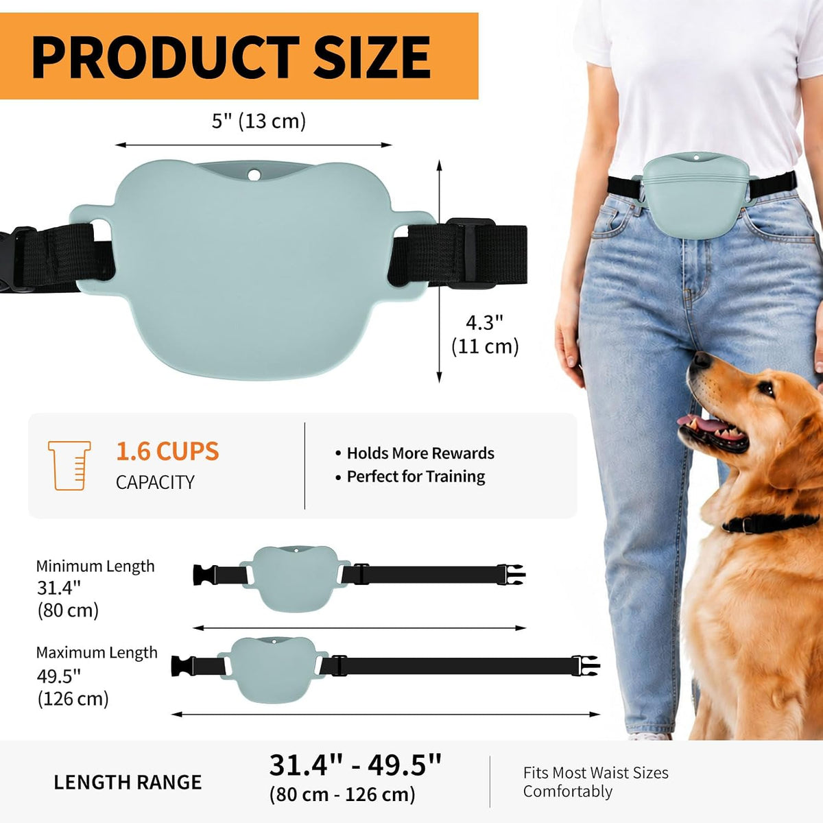 Silicone Dog Treat Pouch with Training Clicker