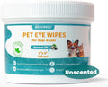 MEDUWEDU Eyes Wipes for Dogs & Cats 120 Counts, Grooming Kit Care for Dogs and Cats, Prevent Tear Stains, Eye Debris, Discharge, Mucus Secretions,Unscented