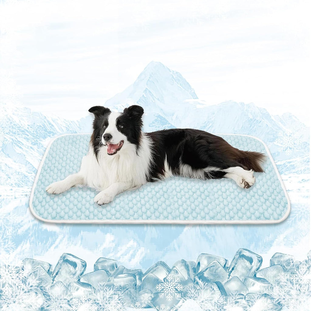 MICROCOSMOS Pet Cooling Mat & Sleeping Pad- Breathable Bubble Surface, EZ Clean. Keep Cooling for Pets, Kids and Adults in Summer.(BlueWhite, 40" x 28")