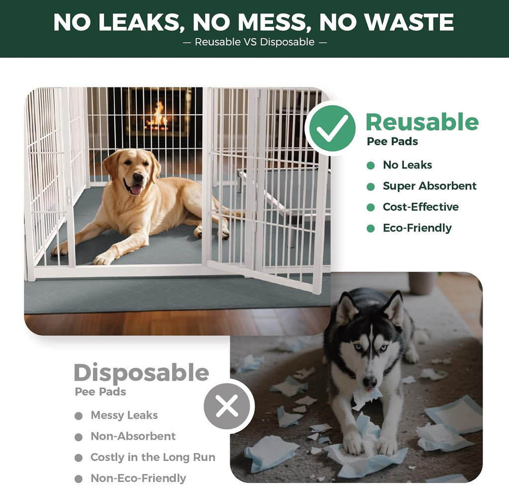 FXW Washable Pee Pads for Dogs, Super Absorbent, 29" Octagon, 1 Pack | Machine washable, Non-slip backing, Fits 24"H 8-Panel FXW Rollick/Homeplus Playpens