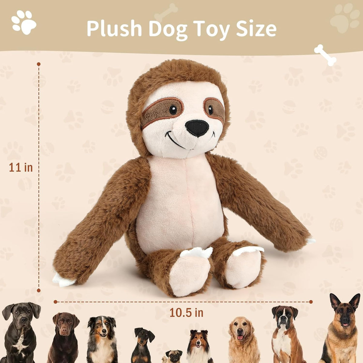 Squeaky Sloth Plush Dog Toy,Sturdy and Soft Stuffed Animal Toy,Interactive Chew Dog Toy,Keeps Them Busy,for Small Medium and Large Dogs Cute Pet Toys