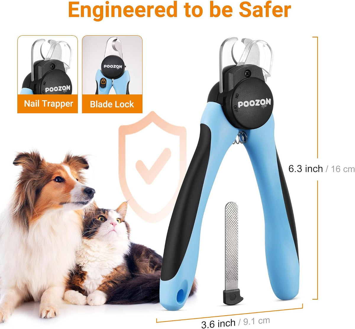Dog Nail Clipper with Light, Illuminates Nail Clipper Kit or Bloodline for Safe, Easy Trimmers, Extra Sharp for Thick Nails, Quick Sensor, Avoid Over Cutting Toenail, for Cats & Dogs