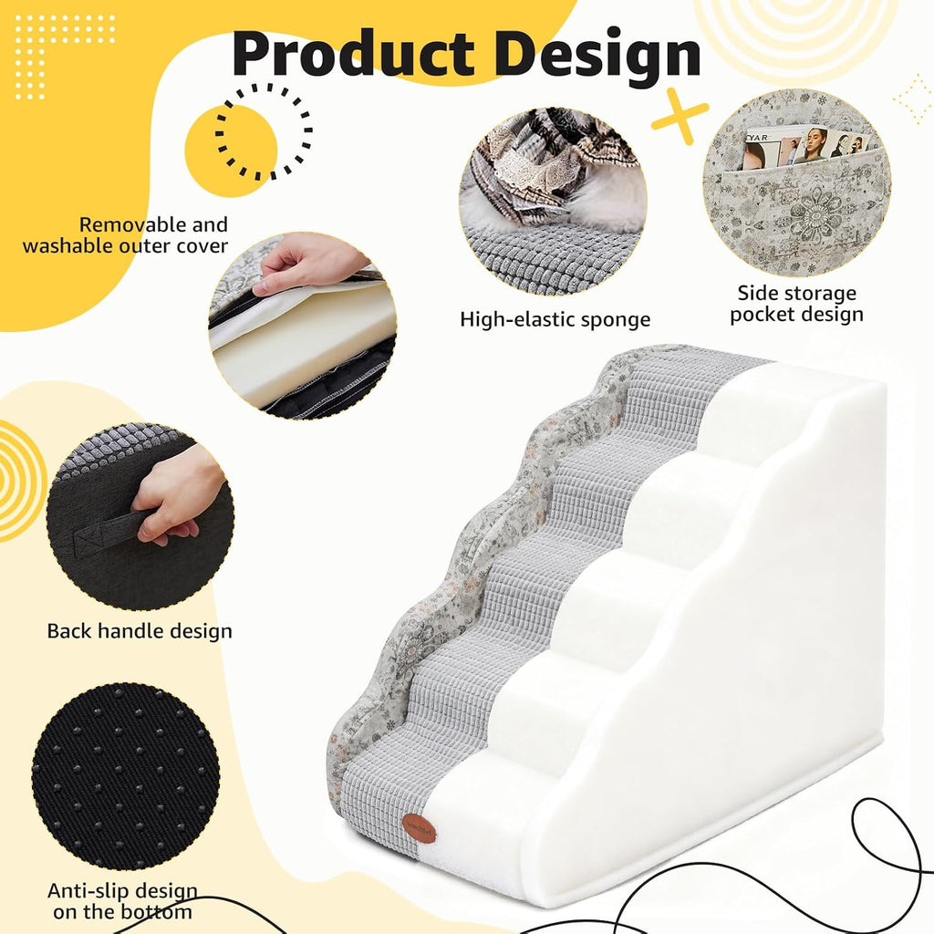 Woochpet 5-Step Dog Stairs for High Beds and Couches
