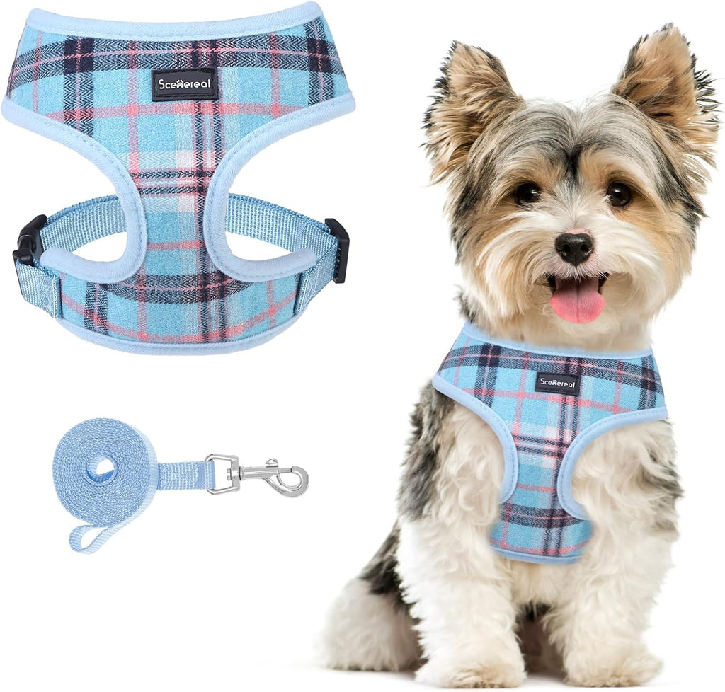 SCENEREAL Puppy Dog Harness with Leash Set for Small Medium Sized Dogs