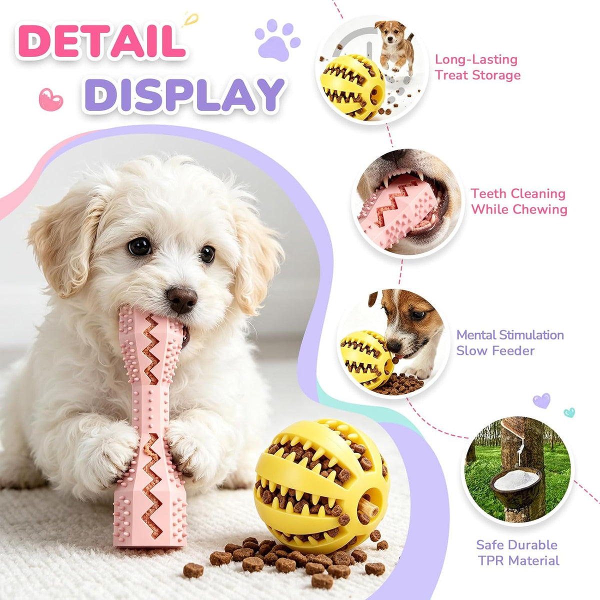 6 Pack Puppy Teething Chew Toys, Soft Durable Interactive Small Dog Toys, Cute Colorful Squeaky Puppy Toys for Teething Small Breed Puppies