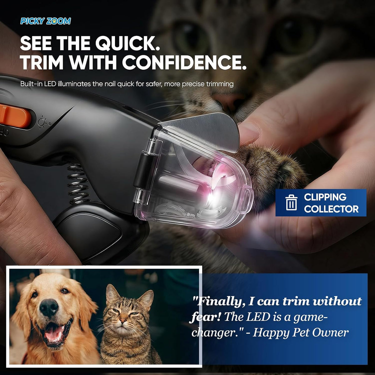 2-in-1 Dog & Cat Nail Clippers and Grinder with LED Light