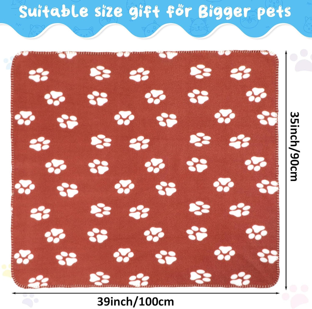 Eccliy 20 Pcs Puppy Blanket Fleece Pet Dog Throw, Paw, 39 x 35 Inch