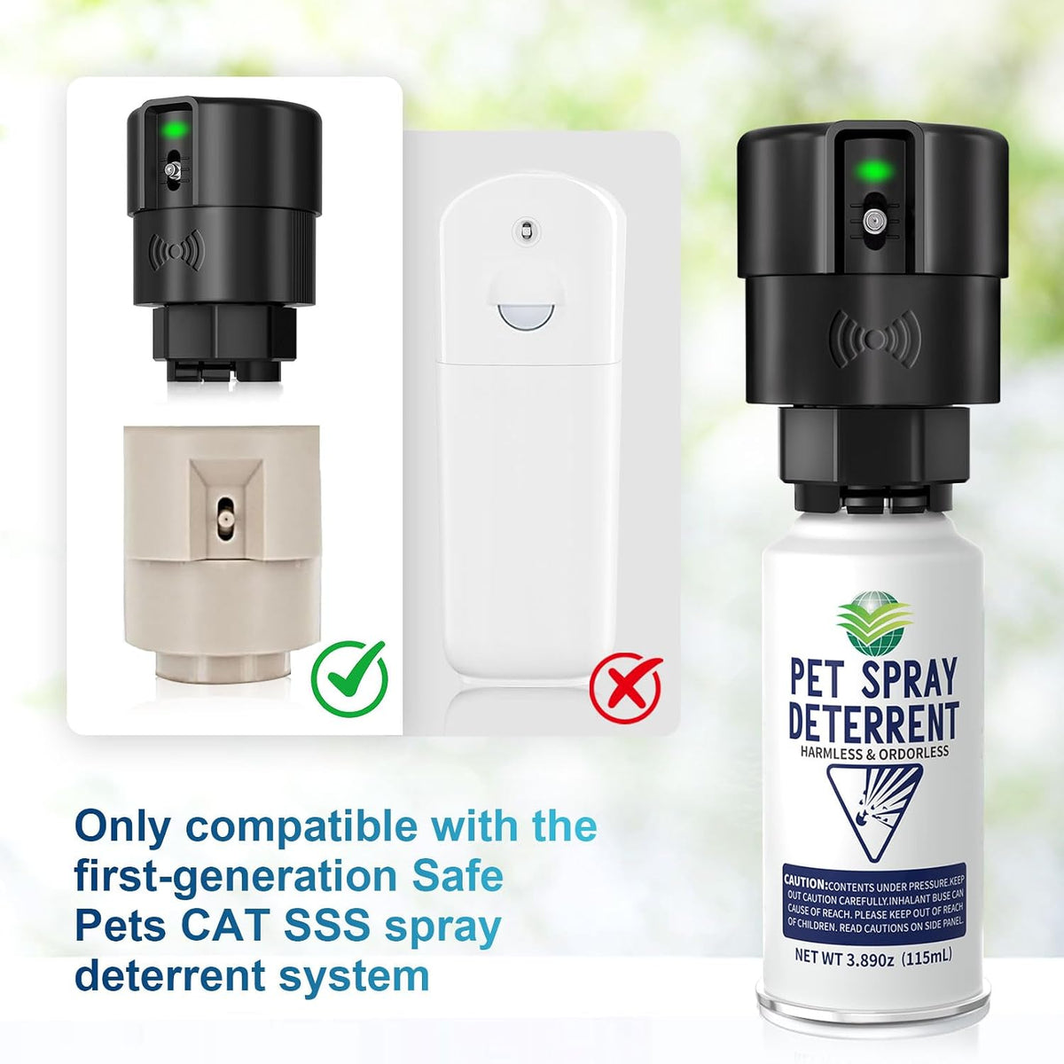 Motion Activated Pet Spray Deterrent for Cat & Dog[1 Pack] Black