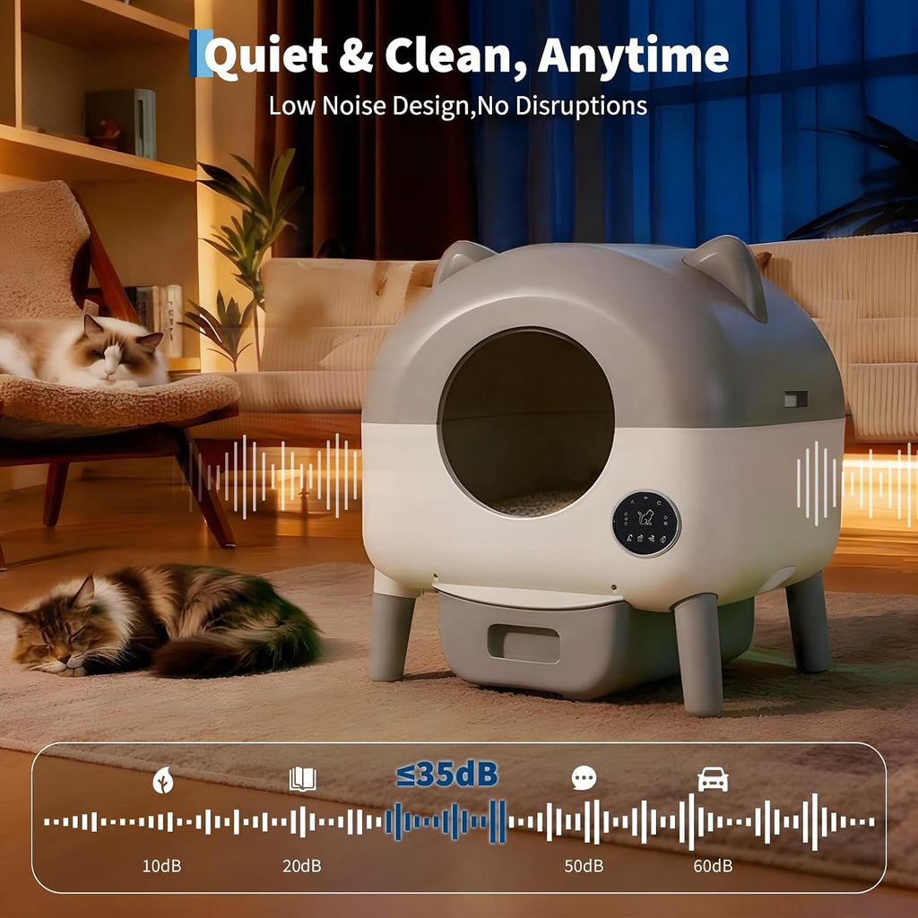 Automatic Self-Cleaning Cat Litter Box 76L Large Capacity for Multiple Cats