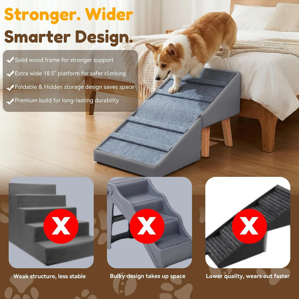 Dog Ramp for Couch, 3-in-1 Ottoman & Pet Stairs for Small Dogs