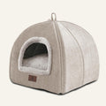 Cat Beds for Indoor Cats - Cat House Cats Tent with Removable Washable Cushioned Pillow, Soft and Self Kitten beds,Pet Bed(Large,Beige)