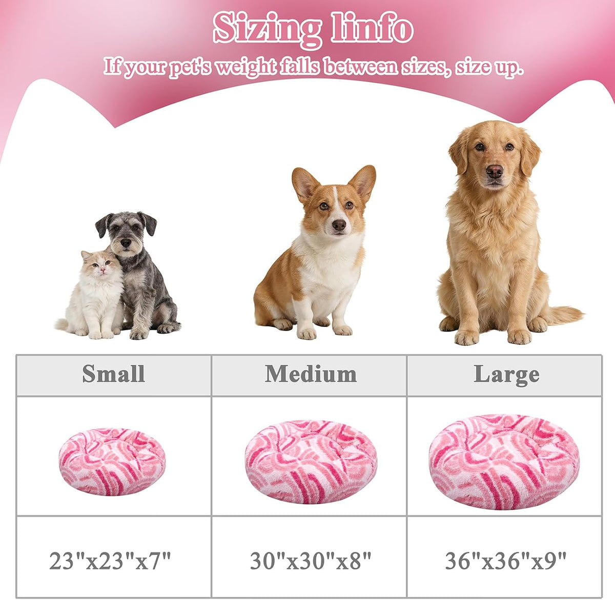 Calming Soft Round Dog & Cat Bed, Donut Cuddler Warming Cozy Fluffy Plush Cushion Beds for Small Medium Sized Dog and Cat