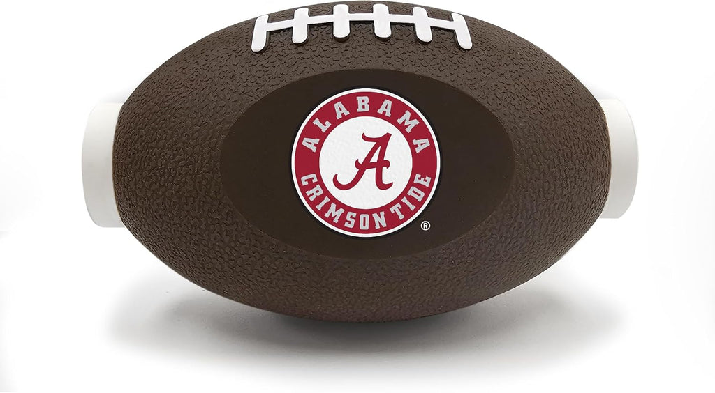 NCAA Alabama Crimson Tide Football Treat Dispensing Toy for Dogs and Cats, Rubber Ball Pet Toy, Interactive Fun Doggie Treat Toy, Natural Rubber Feeding Toy