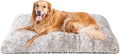 EHEYCIGA Fluffy Dog Crate Bed, Plush Extra Large Dog Pillow, Brown