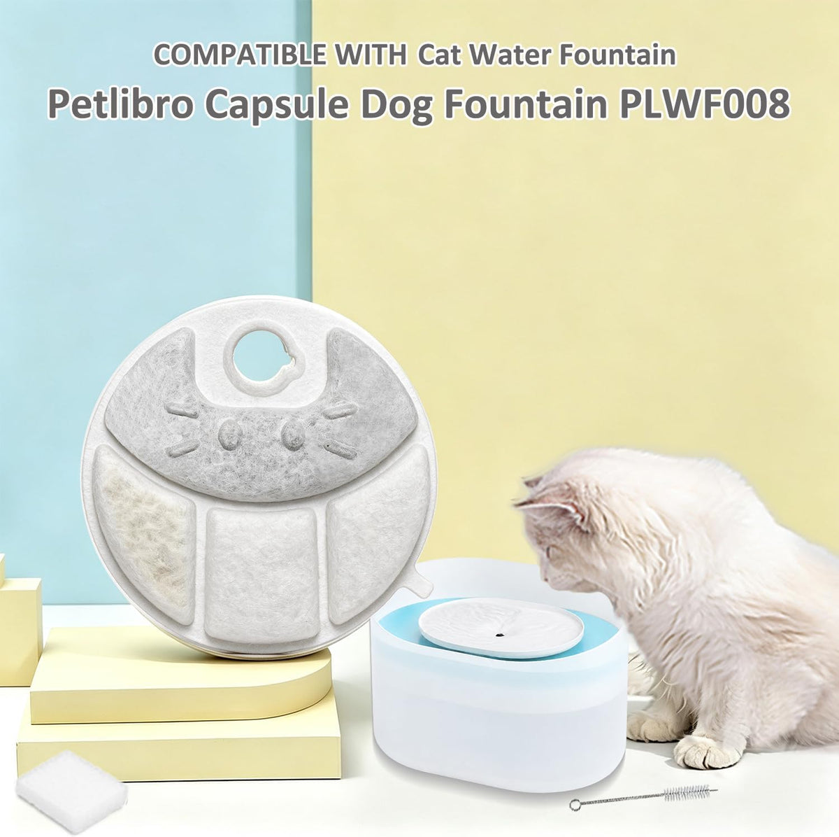 Pet Water Fountain Filters Fit for Petlibro Capsule Dog Fountain PLWF008