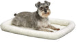 MidWest Homes for Pets QuietTime Dog Bed - White Fleece Bolster, Ultra-Soft and Machine Washable, Fits 30-Inch Crates and Carriers, for Medium Breed Dogs