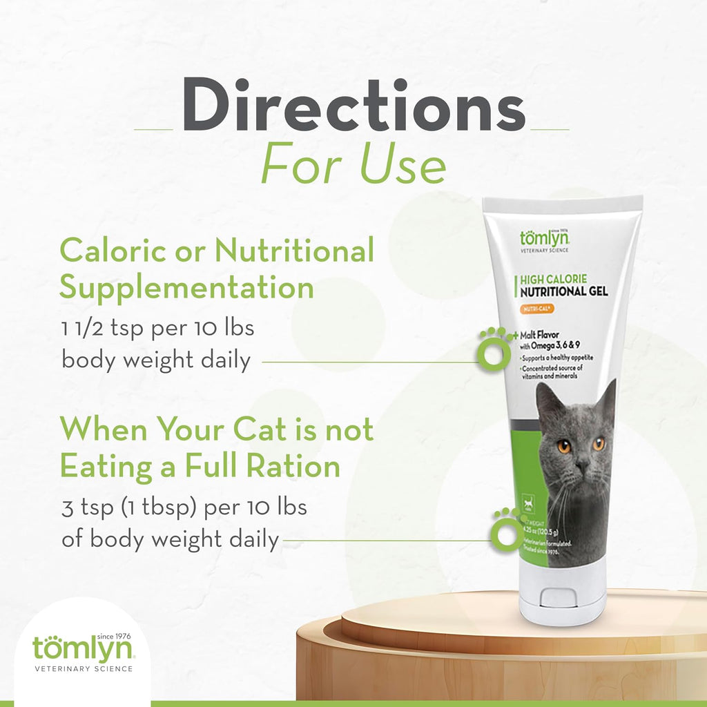 Tomlyn Nutri-Cal High Calorie Gel for Cats, Adult Cat, 4.25 oz (Pack of 3)