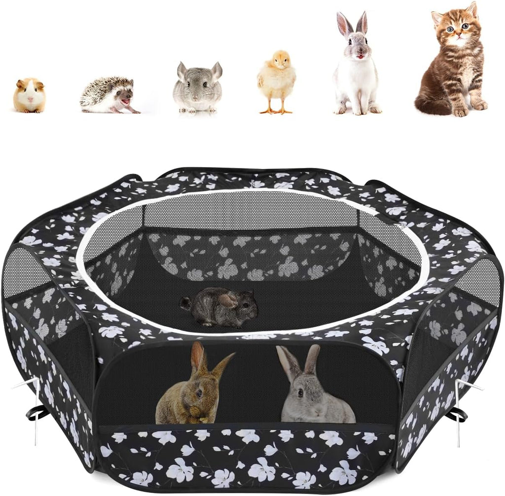 Pawaboo Small Animal Playpen, Waterproof Portable Pet Cage Tent, Magnolia