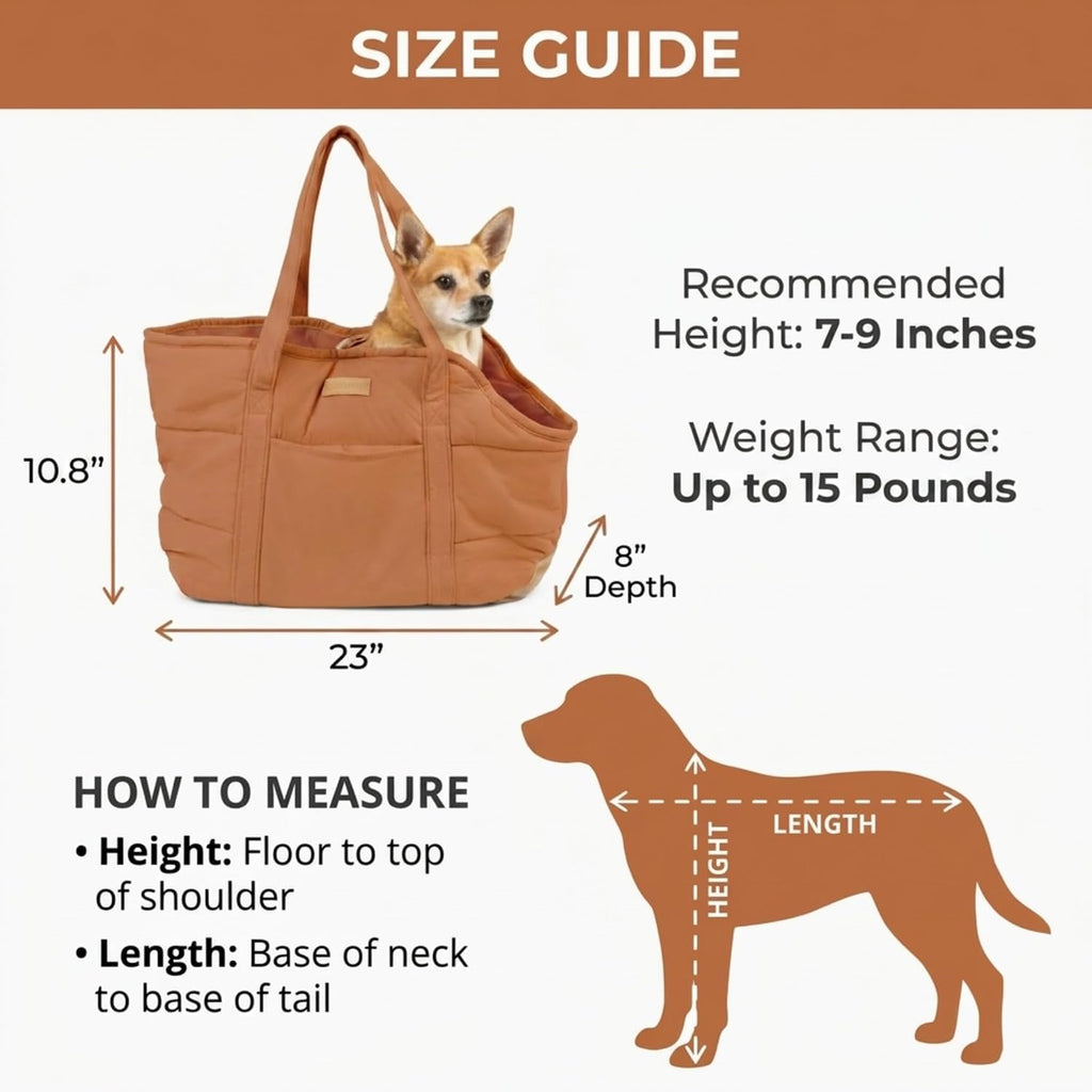 Plush Dog Purse Carrier for Small Dogs, Soft Tote, Brown