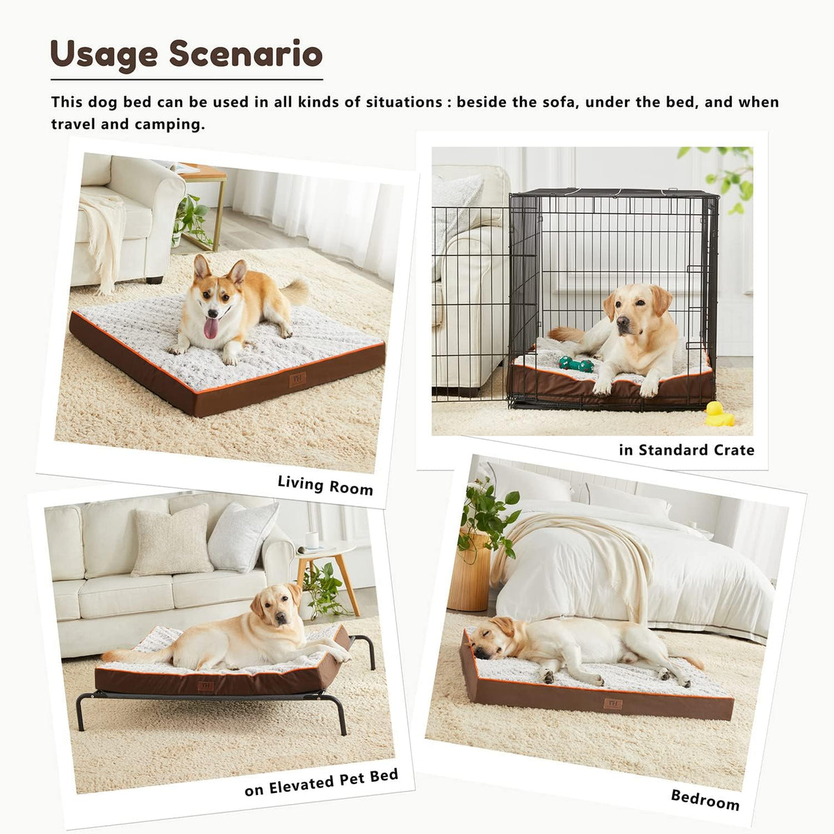 WESTERN HOME WH Orthopedic Dog Beds Large Sized Dog Washable Pet Bed, 36in