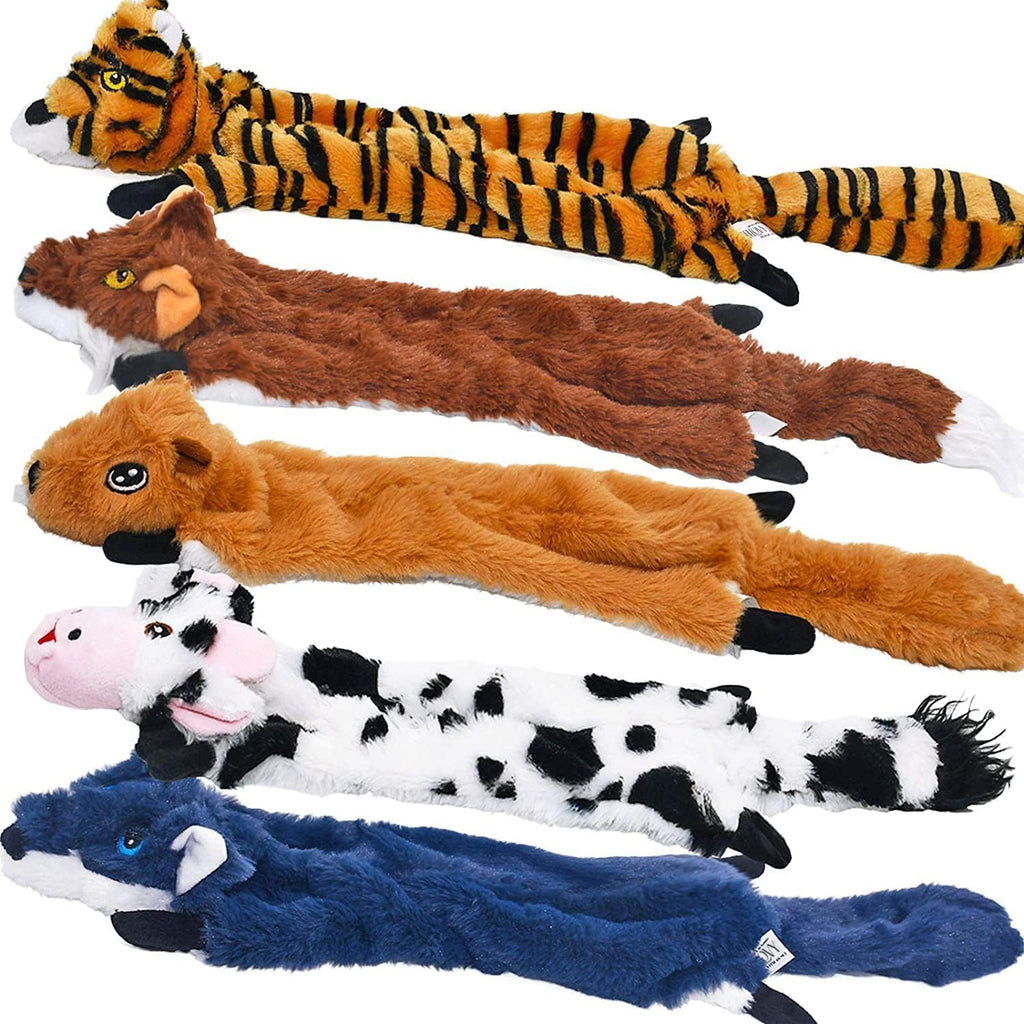 SHARLOVY Dog Squeaky Toys 5 Pack, Pet Crinkle Toy No Stuffing Animals Plush | Dog Chew for Large and Medium, Small Puppy Teething for Boredom