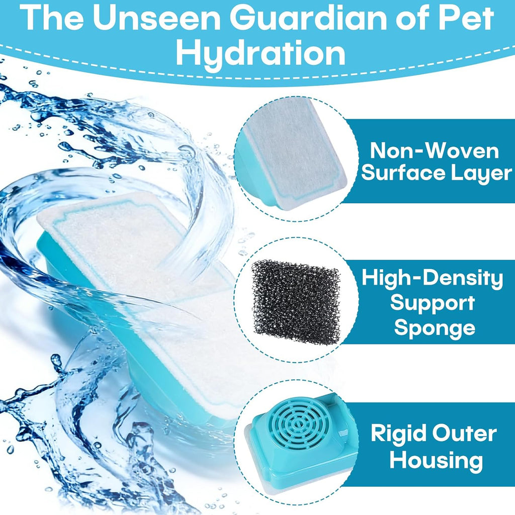 6-Pack Pet Water Fountain Filter Compatible with Emdoro Pet Water Fountains