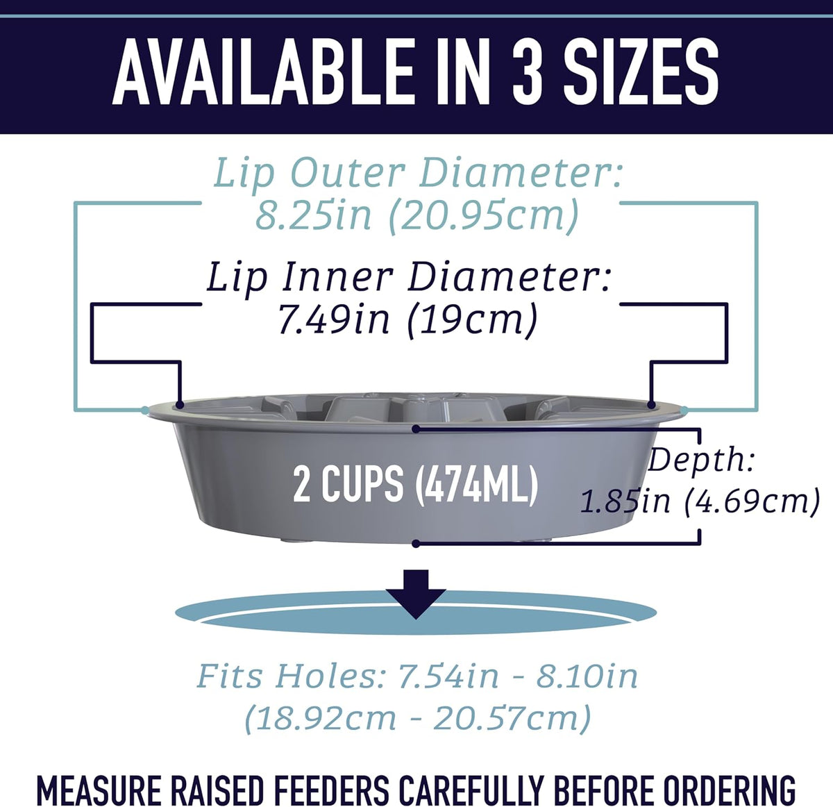 Leash Boss 2-Pack Slow Feeder Dog Bowls, 2 Cup, Stainless Steel, White
