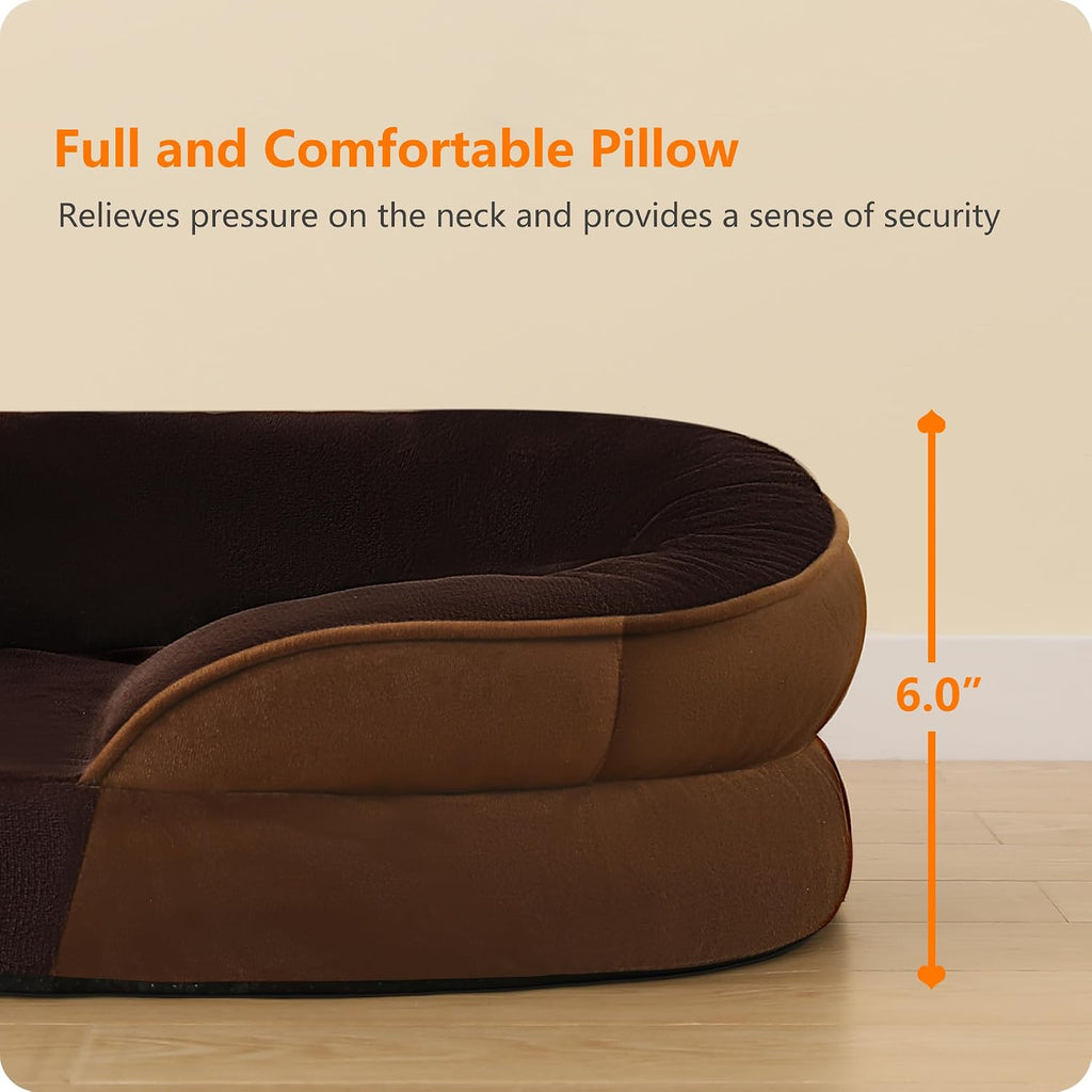 Dwanton Orthopedic Waterproof Large Dog Bed Sofa, Gel Memory Foam, 38"