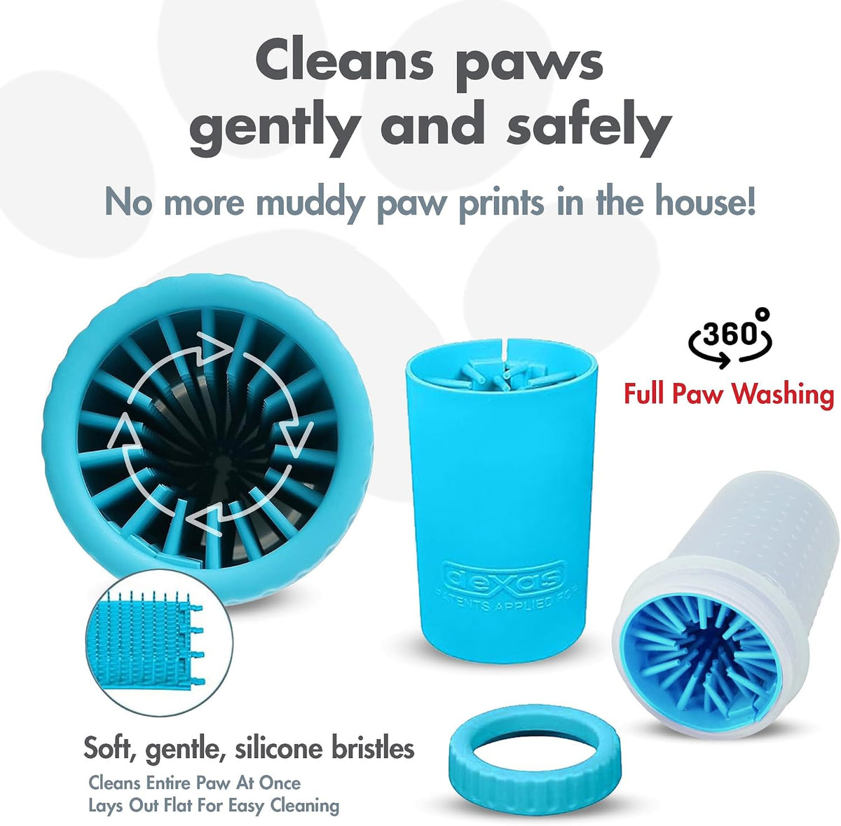 Dexas MudBuster Portable Dog Paw Cleaner, Medium, Blue - Premium Quality Pet Supplies and Accessories 