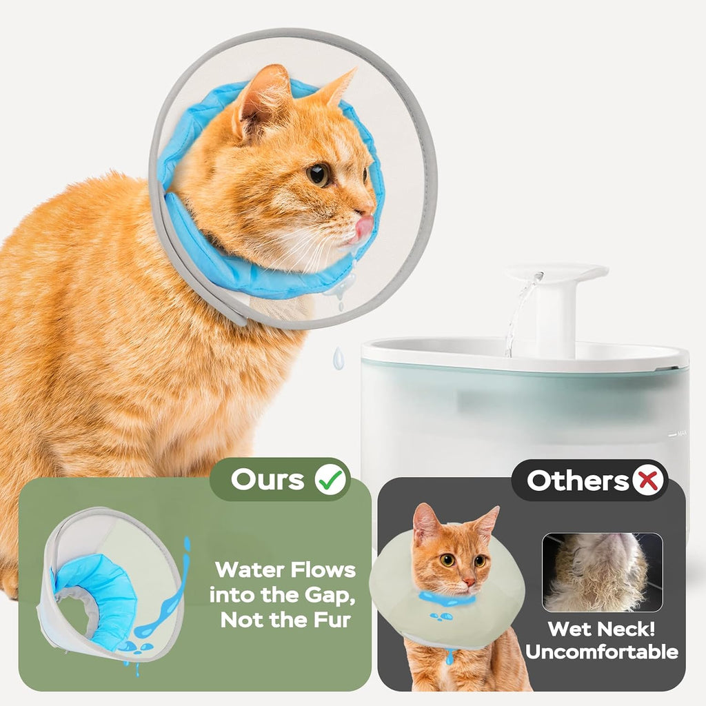 Cat Cone Collar Soft: Comfortable Waterproof Mesh Recovery Cone After Surgery to Stop Licking and Scratch, Alternative to Plastic Elizabeth Head/Neck Cone, Blue,S