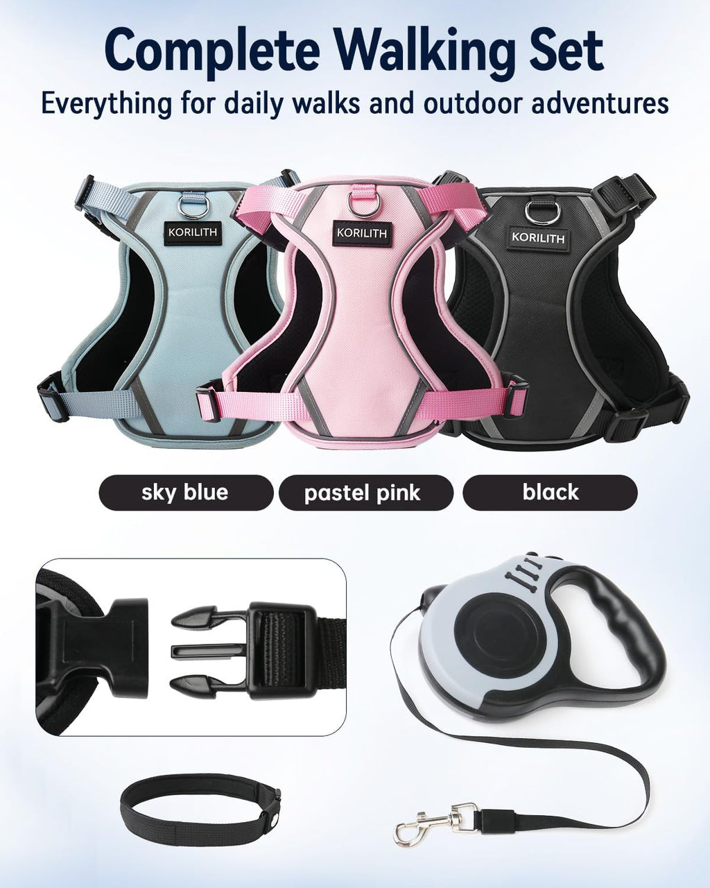 Escape Proof Dog Harness and Leash Set with Pocket