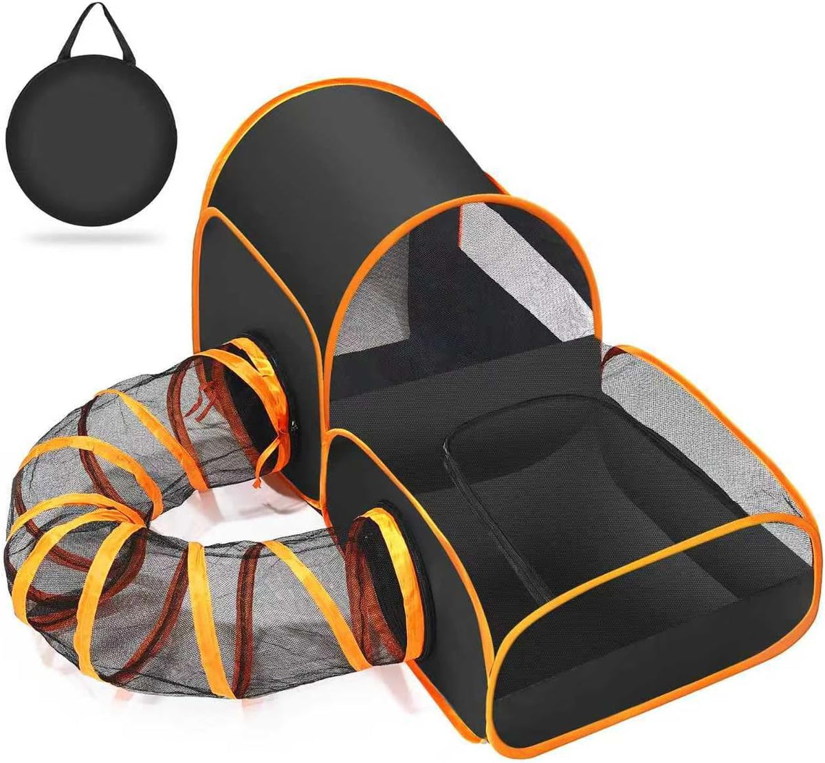 Tailtastic Indoor/Outdoor Cat Playpen with Surround Tunnel 2 Zones Black