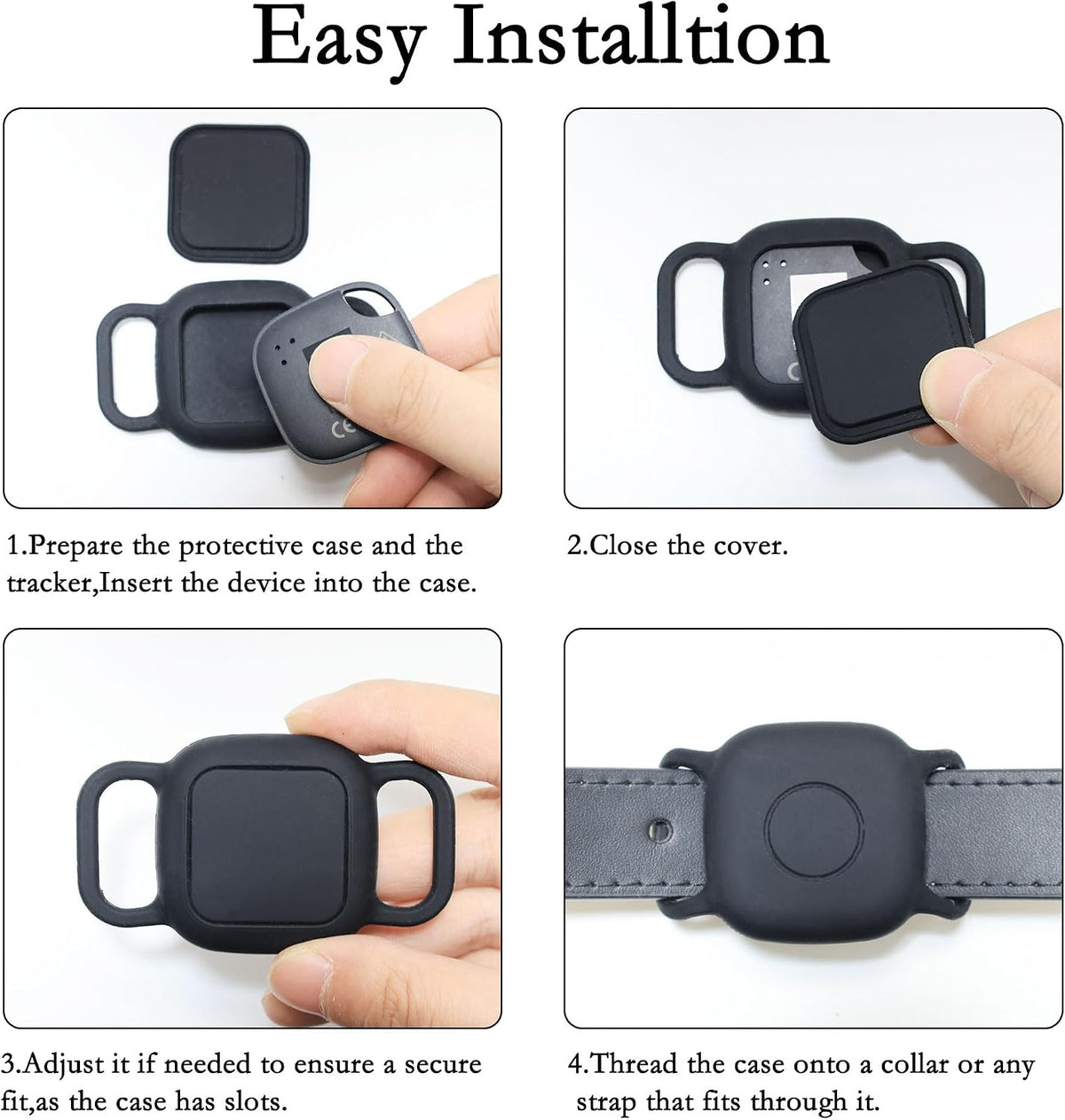 Waterproof Dog Collar Holder Case for Tile Mate 2024/2022 Tracker, 2 Pack Anti Lost Soft Silicone Case for cat pet Necklace, Protective Cover Accessories for Tile Tracker (Blue/Orange)