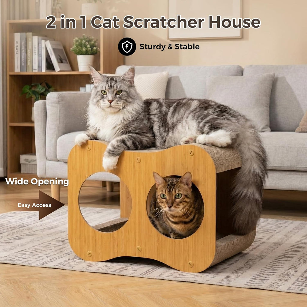 Avont 2-in-1 Cat Scratcher with Reversible Scratching Board, Curved